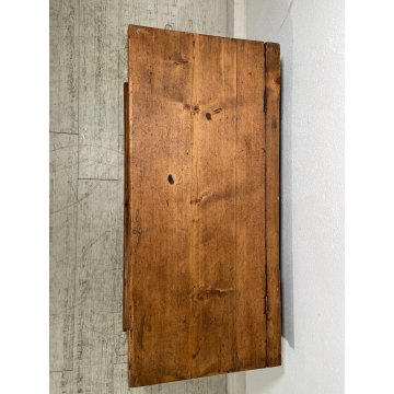 ANTICA PICCOLA CASSAPANCA legno ABETE 93 cm epoca 1800 OLD WOOD CHEST rombo