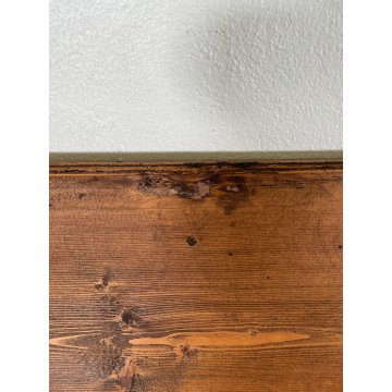 ANTICA PICCOLA CASSAPANCA legno ABETE 93 cm epoca 1800 OLD WOOD CHEST rombo