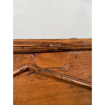 ANTICA PICCOLA CASSAPANCA legno ABETE 93 cm epoca 1800 OLD WOOD CHEST rombo