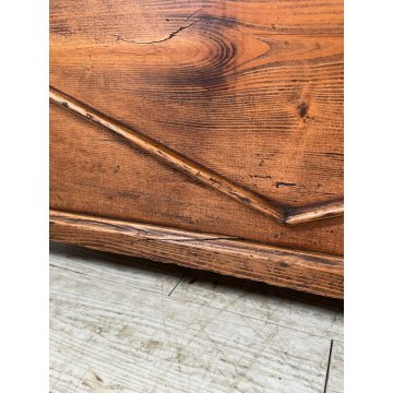 ANTICA PICCOLA CASSAPANCA legno ABETE 93 cm epoca 1800 OLD WOOD CHEST rombo