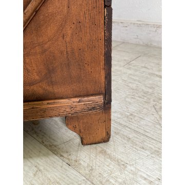 ANTICA PICCOLA CASSAPANCA legno ABETE 93 cm epoca 1800 OLD WOOD CHEST rombo