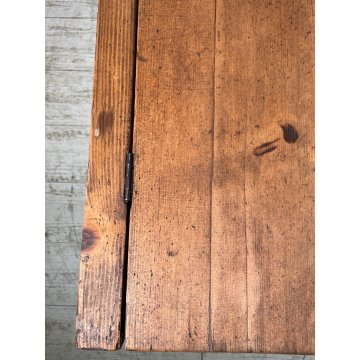 ANTICA PICCOLA CASSAPANCA legno ABETE 93 cm epoca 1800 OLD WOOD CHEST rombo