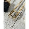 SET DA CAMINO IN BRONZO DORATO PALETTA SCOPA PINZA FIRE TOOL FUOCO BRACERE '900