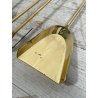 SET DA CAMINO IN BRONZO DORATO PALETTA SCOPA PINZA FIRE TOOL FUOCO BRACERE '900