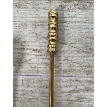 SET DA CAMINO IN BRONZO DORATO PALETTA SCOPA PINZA FIRE TOOL FUOCO BRACERE '900