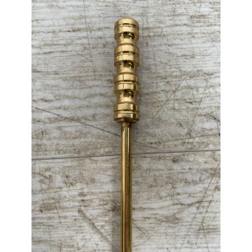 SET DA CAMINO IN BRONZO DORATO PALETTA SCOPA PINZA FIRE TOOL FUOCO BRACERE '900