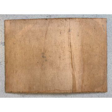 ANTICO DIPINTO OLIO TAVOLA Sori PAESAGGIO MONTANO BAITE ALPEGGIO DIVISIONISTA