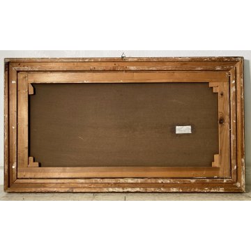 GRANDE QUADRO OLIO TELA C. Pagano PAESAGGIO MONTANO RUSCELLO MUCCHE PASCOLO '900