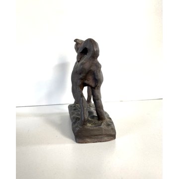 PICCOLA SCULTURA BRONZO PATINA CANE 1935 STILE Ligabue 5x10x12 cm/h