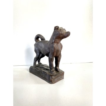 PICCOLA SCULTURA BRONZO PATINA CANE 1935 STILE Ligabue 5x10x12 cm/h