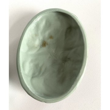 SCATOLINA COPERCHIO PORCELLANA BISCUIT VERDE DECORI FLOREALI