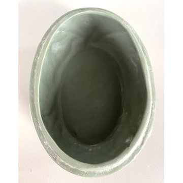 SCATOLINA COPERCHIO PORCELLANA BISCUIT VERDE DECORI FLOREALI