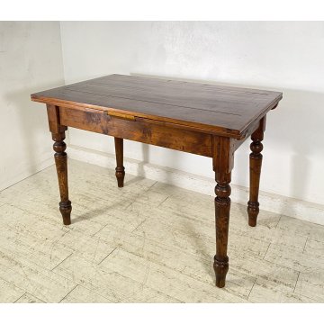 ANTICO TAVOLO PRANZO ALLUNGABILE A TIRO LEGNO 1800 LUIGI FILIPPO TABLE ROCCHETTO