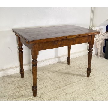 ANTICO TAVOLO PRANZO ALLUNGABILE A TIRO LEGNO 1800 LUIGI FILIPPO TABLE ROCCHETTO
