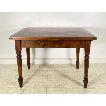 ANTICO TAVOLO PRANZO ALLUNGABILE A TIRO LEGNO 1800 LUIGI FILIPPO TABLE ROCCHETTO