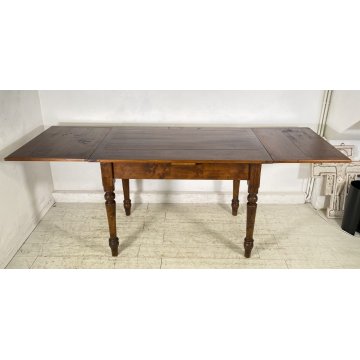 ANTICO TAVOLO PRANZO ALLUNGABILE A TIRO LEGNO 1800 LUIGI FILIPPO TABLE ROCCHETTO