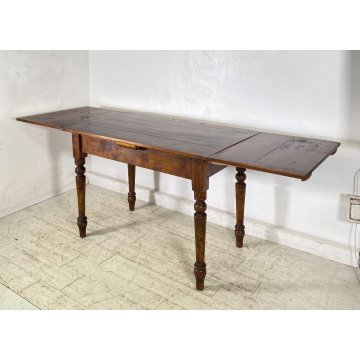 ANTICO TAVOLO PRANZO ALLUNGABILE A TIRO LEGNO 1800 LUIGI FILIPPO TABLE ROCCHETTO