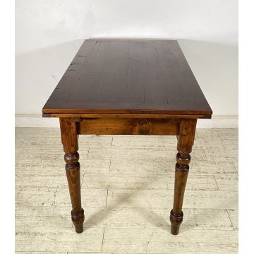 ANTICO TAVOLO PRANZO ALLUNGABILE A TIRO LEGNO 1800 LUIGI FILIPPO TABLE ROCCHETTO