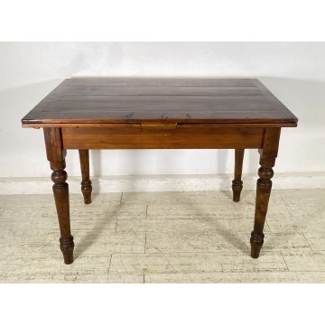 ANTICO TAVOLO PRANZO ALLUNGABILE A TIRO LEGNO 1800 LUIGI FILIPPO TABLE ROCCHETTO