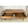 ANTICO GRANDE TAVOLO PRANZO RETTANGOLARE LEGNO LARICE 2 CASSETTI TABLE SALA 1800