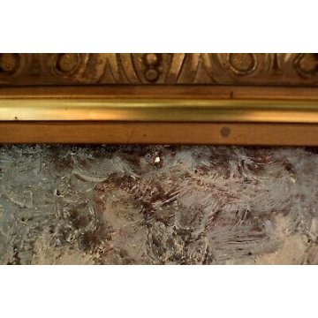 ANTICO QUADRO DIPINTO OLIO PAESAGGIO MONTANO OSSOLA ALPI