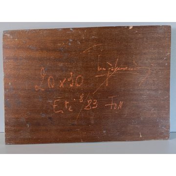 QUADRO DIPINTO OLIO TAVOLA Ferraris PAESAGGIO OSSOLANO INVERNO NEVE DIVISIONISTA