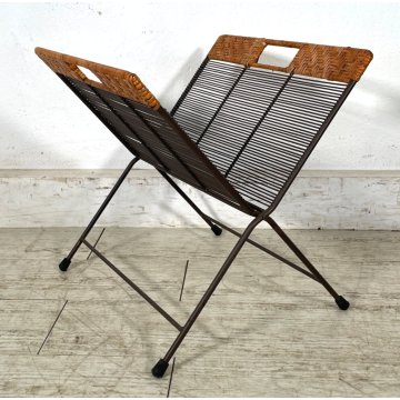 PORTARIVISTE VINTAGE APRIBILE PAGLIA PORTA LIBRI LIBRERIA DESIGN SALOTTO LIBRO