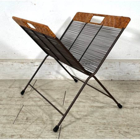 PORTARIVISTE VINTAGE APRIBILE PAGLIA PORTA LIBRI LIBRERIA DESIGN SALOTTO LIBRO