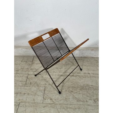 PORTARIVISTE VINTAGE APRIBILE PAGLIA PORTA LIBRI LIBRERIA DESIGN SALOTTO LIBRO