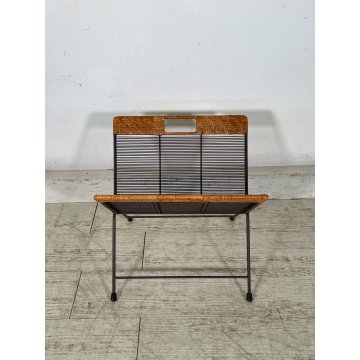 PORTARIVISTE VINTAGE APRIBILE PAGLIA PORTA LIBRI LIBRERIA DESIGN SALOTTO LIBRO