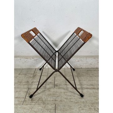 PORTARIVISTE VINTAGE APRIBILE PAGLIA PORTA LIBRI LIBRERIA DESIGN SALOTTO LIBRO