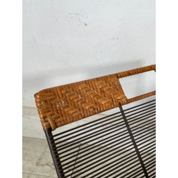 PORTARIVISTE VINTAGE APRIBILE PAGLIA PORTA LIBRI LIBRERIA DESIGN SALOTTO LIBRO