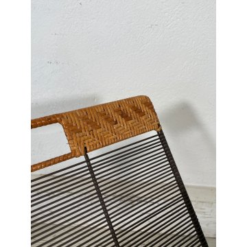 PORTARIVISTE VINTAGE APRIBILE PAGLIA PORTA LIBRI LIBRERIA DESIGN SALOTTO LIBRO