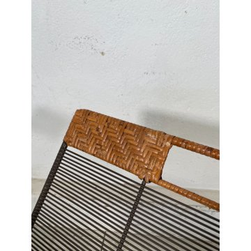 PORTARIVISTE VINTAGE APRIBILE PAGLIA PORTA LIBRI LIBRERIA DESIGN SALOTTO LIBRO