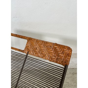 PORTARIVISTE VINTAGE APRIBILE PAGLIA PORTA LIBRI LIBRERIA DESIGN SALOTTO LIBRO