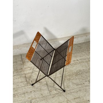 PORTARIVISTE VINTAGE APRIBILE PAGLIA PORTA LIBRI LIBRERIA DESIGN SALOTTO LIBRO