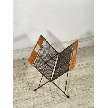 PORTARIVISTE VINTAGE APRIBILE PAGLIA PORTA LIBRI LIBRERIA DESIGN SALOTTO LIBRO