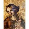 ANTICO DIPINTO OLIO MADONNA ROSARIO GESU' GLOBO SALVATOR MUNDI RELIGIOSO '600