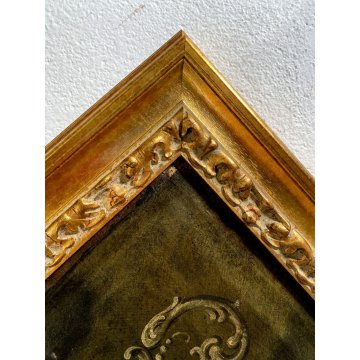 ANTICO DIPINTO OLIO San Nicola Bari VESCOVO MITRA DONNA MODELLO BASILICA '700