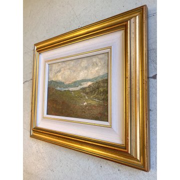 QUADRO DIPINTO OLIO Luigi Ferraris Il Monte Rosso Verbania POST-DIVISIONISTA