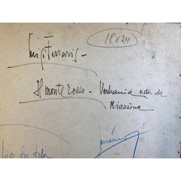 QUADRO DIPINTO OLIO Luigi Ferraris Il Monte Rosso Verbania POST-DIVISIONISTA