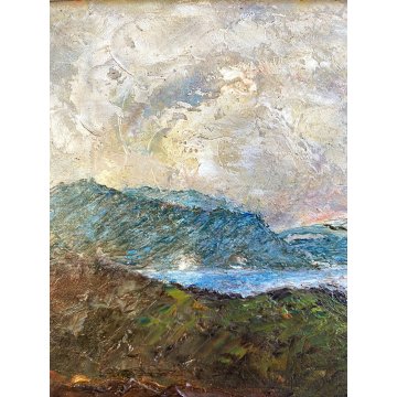 QUADRO DIPINTO OLIO Luigi Ferraris Il Monte Rosso Verbania POST-DIVISIONISTA