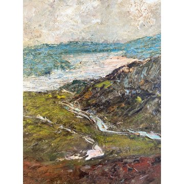 QUADRO DIPINTO OLIO Luigi Ferraris Il Monte Rosso Verbania POST-DIVISIONISTA