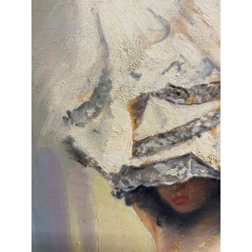 QUADRO DIPINTO OLIO TAVOLA L. Suasco RITRATTO NUDO DONNA FIGURA FEMMINILE '900
