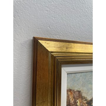 QUADRO DIPINTO OLIO TAVOLA Luigi Ferraris LAGO MAGGIORE ISOLA PESCATORI 1982
