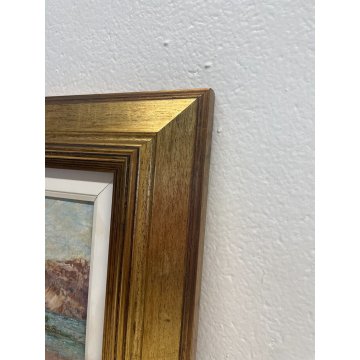 QUADRO DIPINTO OLIO TAVOLA Luigi Ferraris LAGO MAGGIORE ISOLA PESCATORI 1982