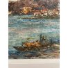 QUADRO DIPINTO OLIO TAVOLA Luigi Ferraris LAGO MAGGIORE ISOLA PESCATORI 1982