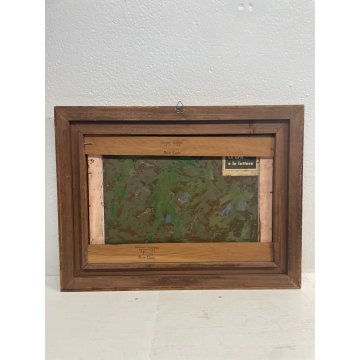QUADRO DIPINTO OLIO TAVOLA Luigi Ferraris LAGO MAGGIORE ISOLA PESCATORI 1982