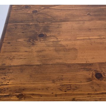 ANTICO TAVOLO PRANZO RETTANGOLARE LEGNO ABETE PIOPPO 2 CASSETTI TABLE SALA 1800