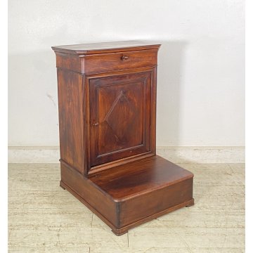 ANTICO INGINOCCHIATOIO CAPPUCCINO LEGNO NOCE RIPIANI CHIESA 1800 EPOCA CREDENZA